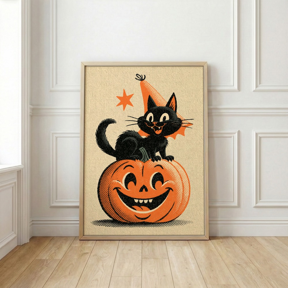 Şapkalı Kara Kedi Baskısı